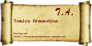 Tomics Armandina névjegykártya